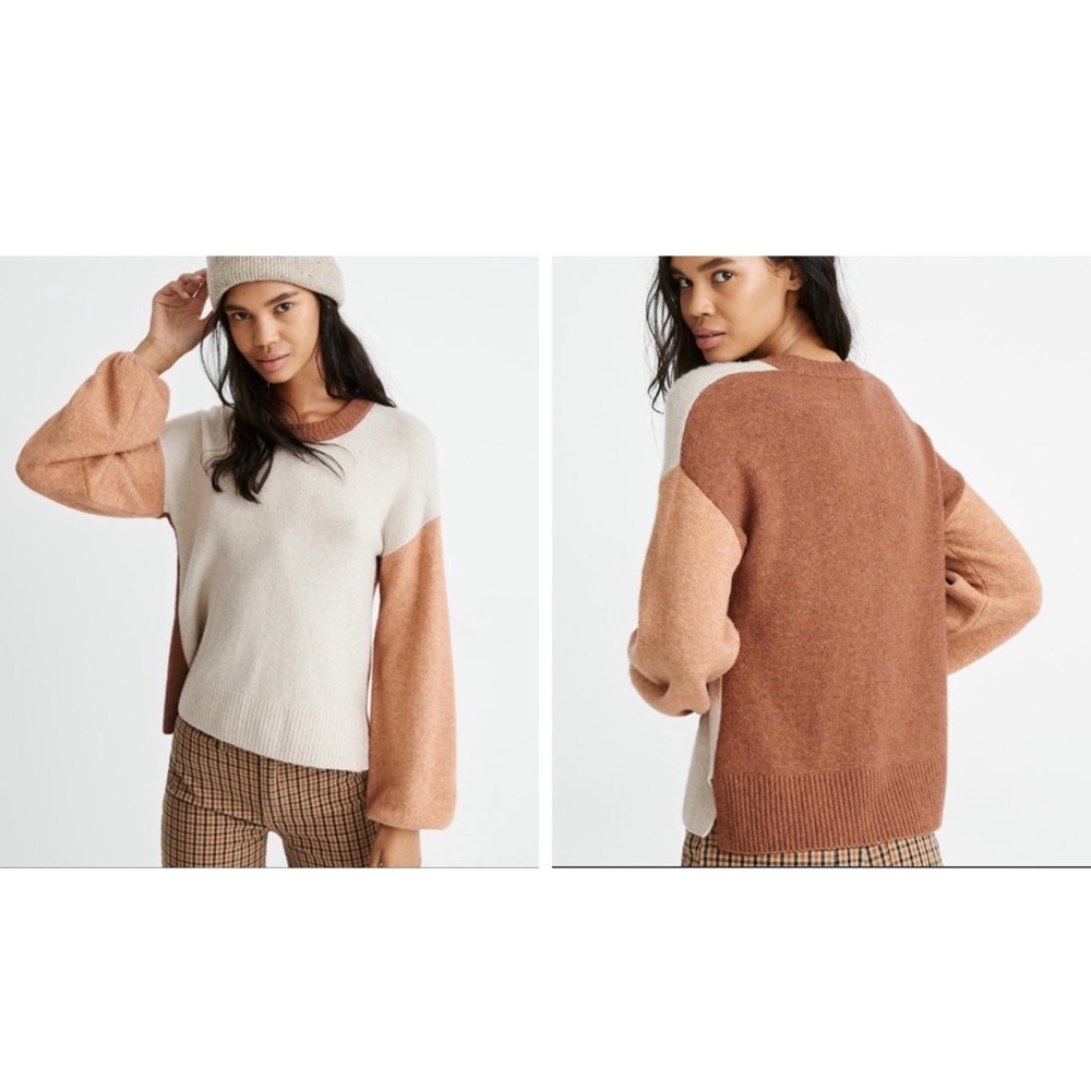 Colorblock Payton Pullover Sweater Coziest Yarn Alpaca/Wool Size Medium